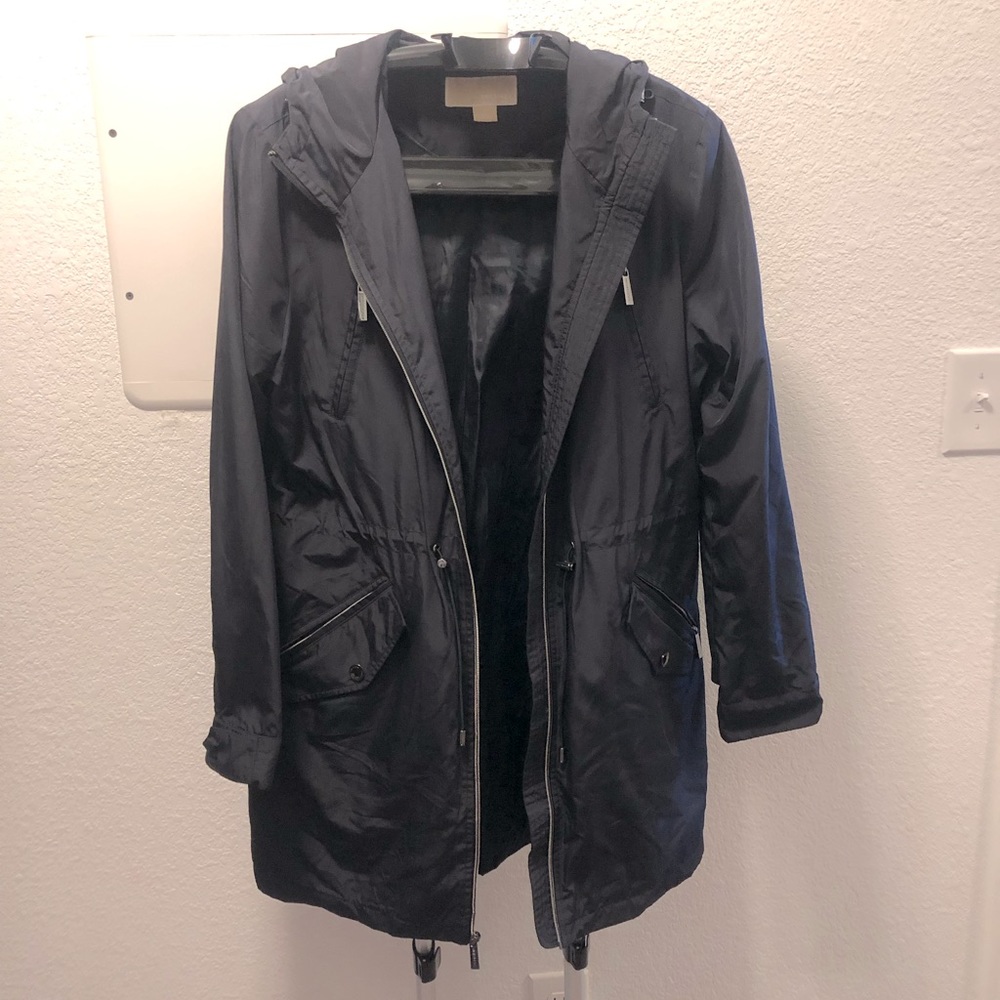 Navy Blue Michael Kors Weather Resistant Rain Coat